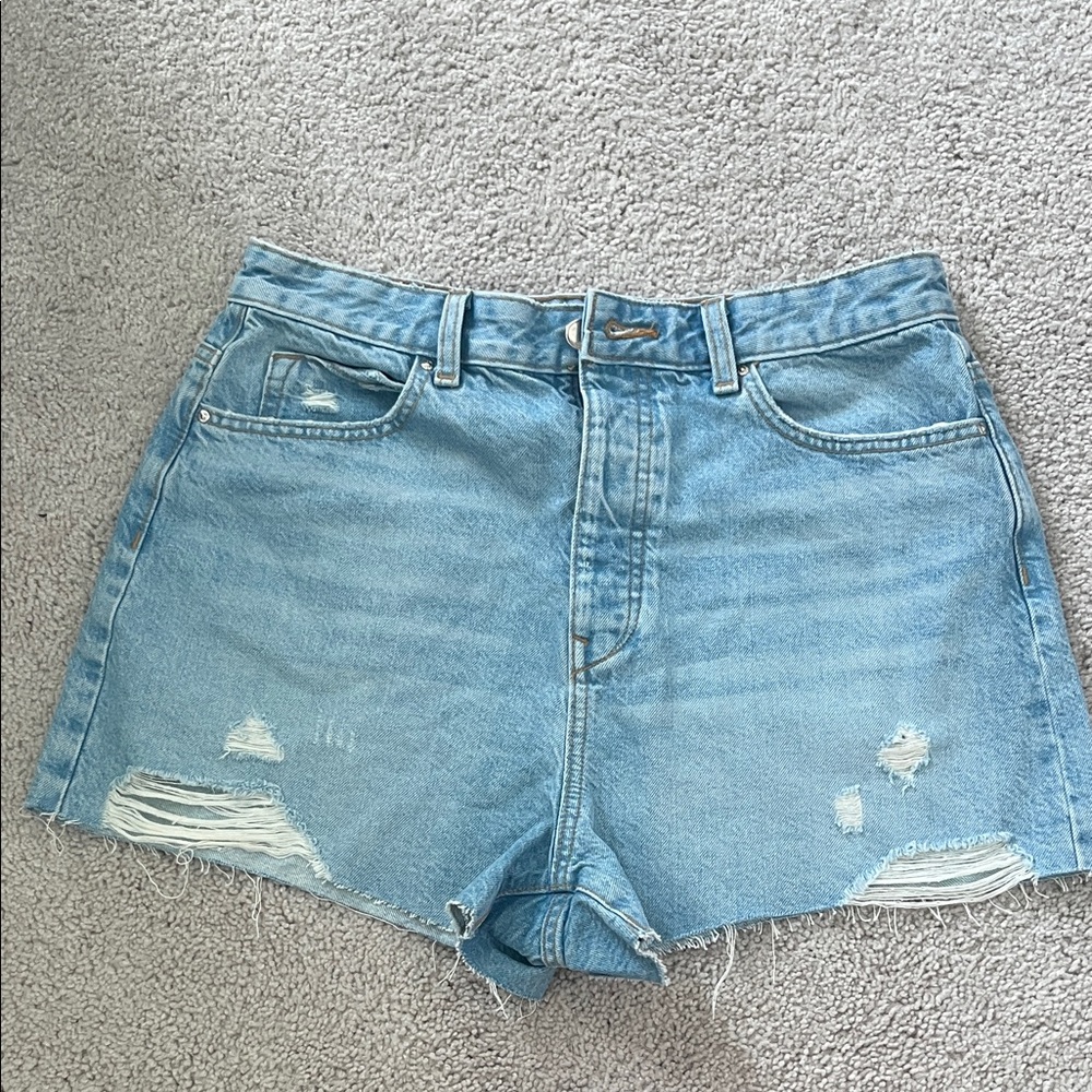 Zara button up Jean shorts